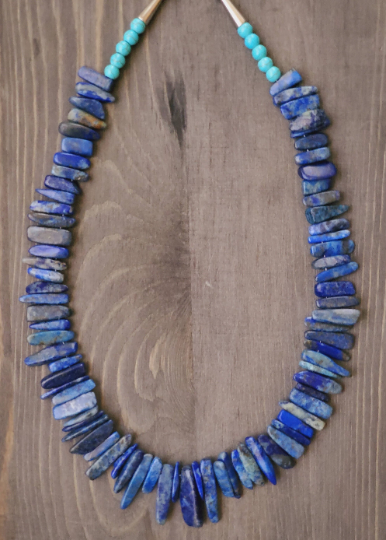 Blue Lapis Turquoise Southwest Necklace-Native American Necklace