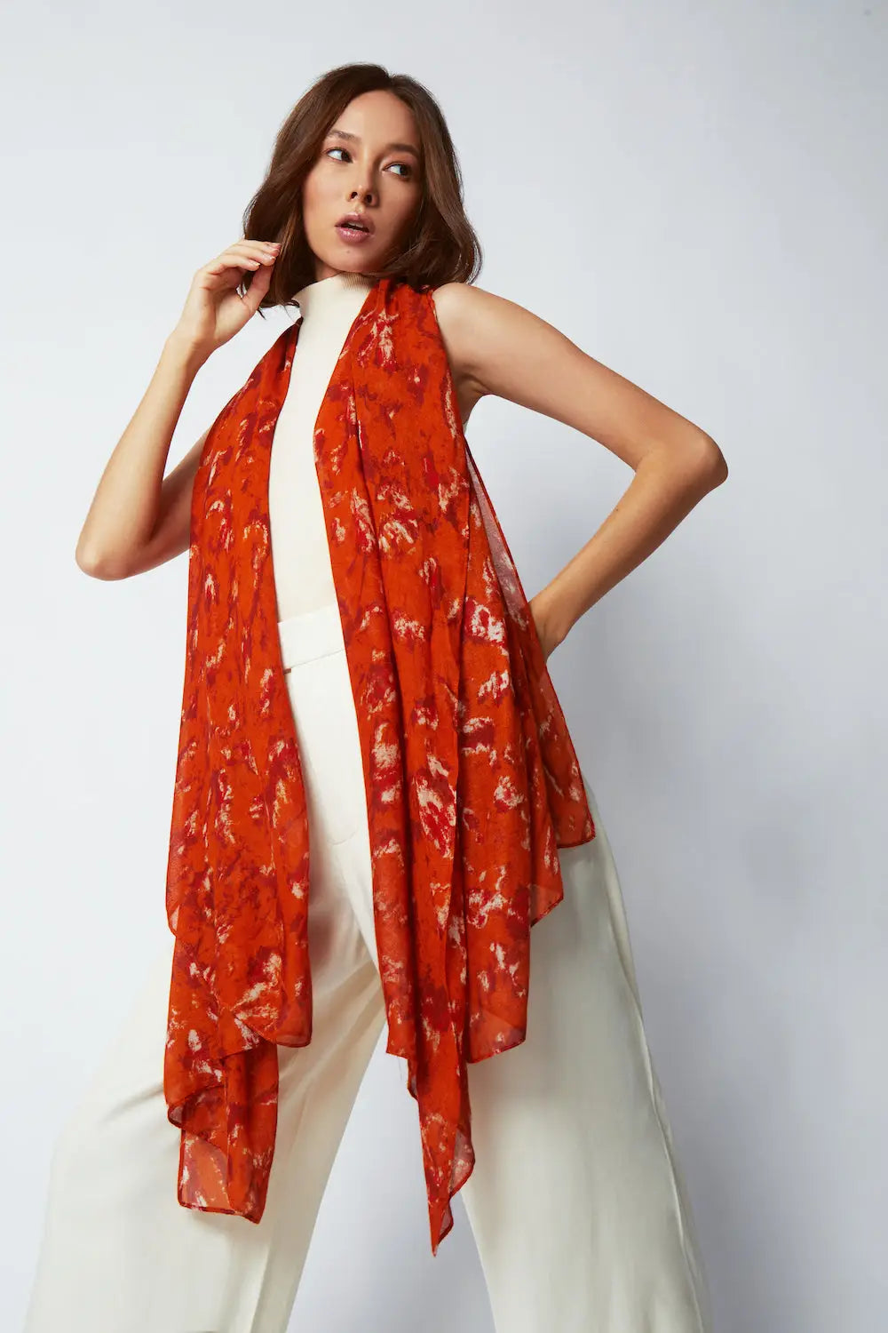 Bamboo Scarf-Matera Scarves Burnt Orange - BELLISIMA HANDBAGS USA