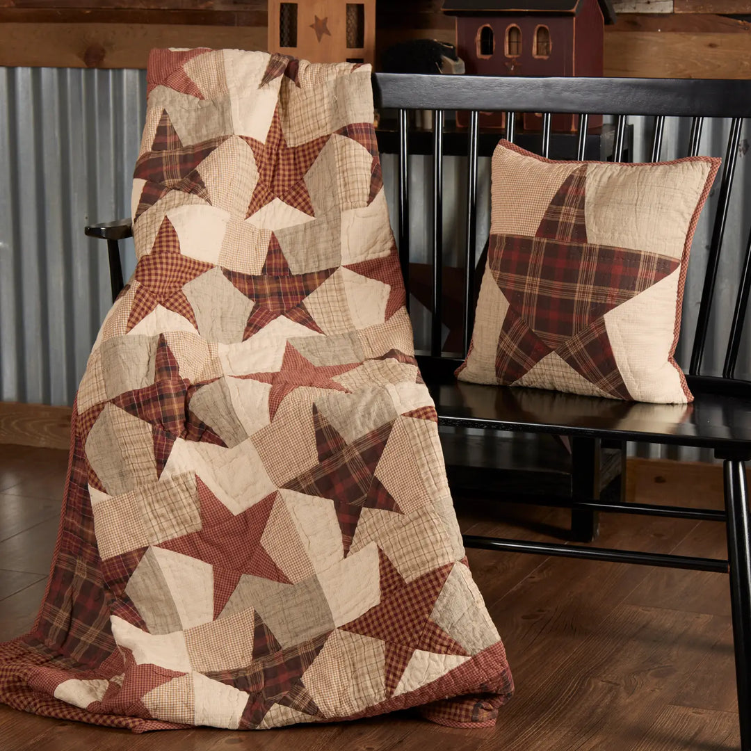 Abilene Star Quilted Throw Blanket-Farmhouse Quilt - BELLISIMA HANDBAGS USA