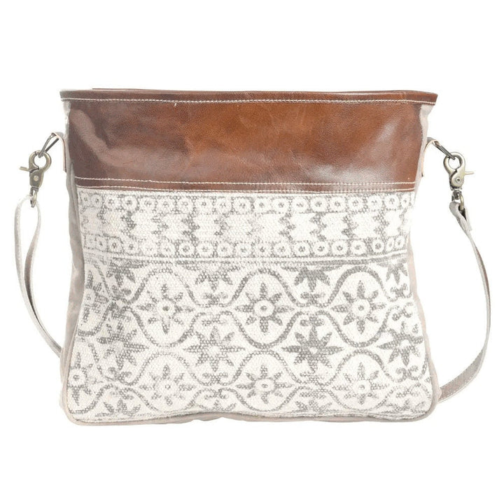 Canvas & Leather Crossbody-Tapestry Shoulder Bag - BELLISIMA HANDBAGS USA