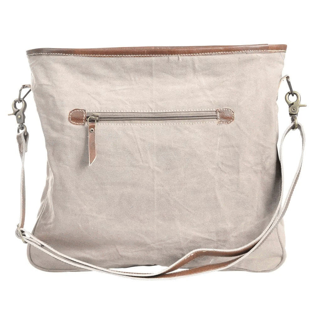 Canvas & Leather Crossbody-Tapestry Shoulder Bag - BELLISIMA HANDBAGS USA