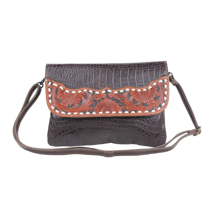 Myra CocoSplash Hand-Tooled Leather Shoulder Bag