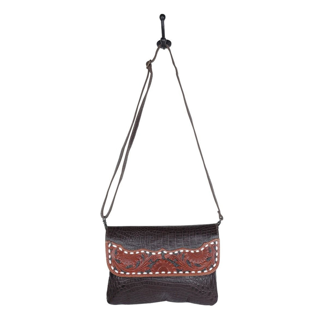 Myra CocoSplash Hand-Tooled Leather Shoulder Bag