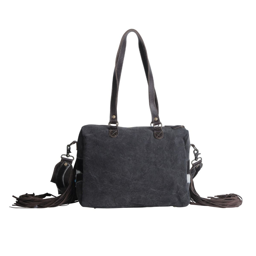 Canvas Leather Fringe Crossbody - BELLISIMA HANDBAGS USA