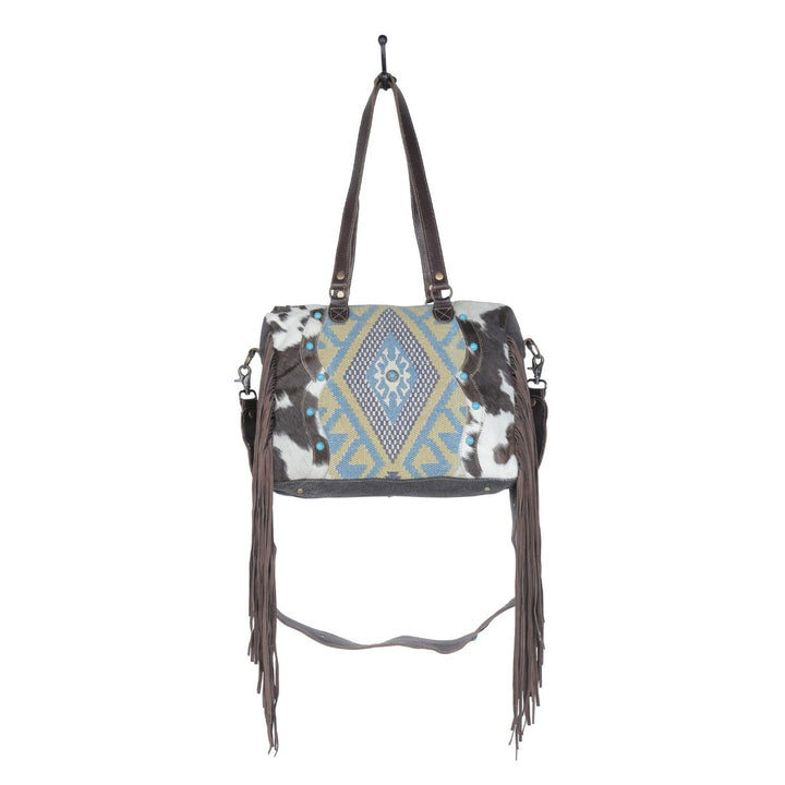 Canvas Leather Fringe Crossbody - BELLISIMA HANDBAGS USA