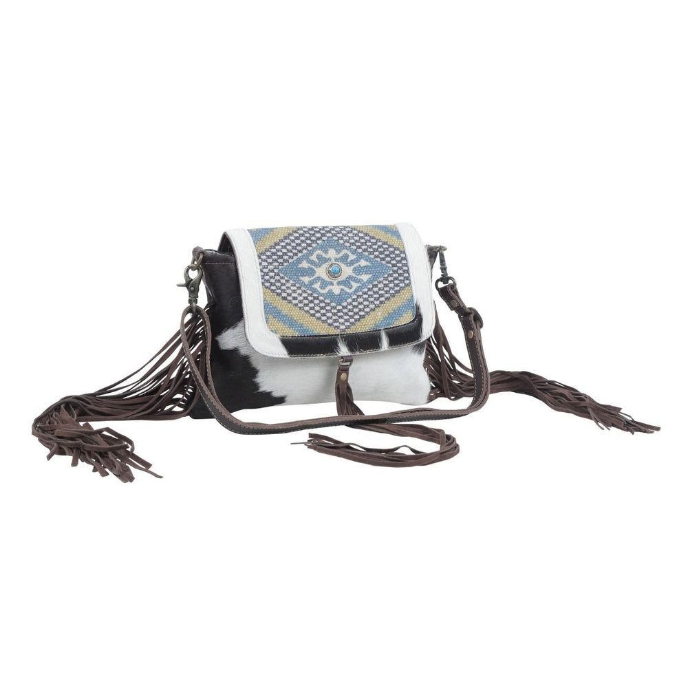 Buzzard Fringe Leather & Canvas Crossbody - BELLISIMA HANDBAGS USA