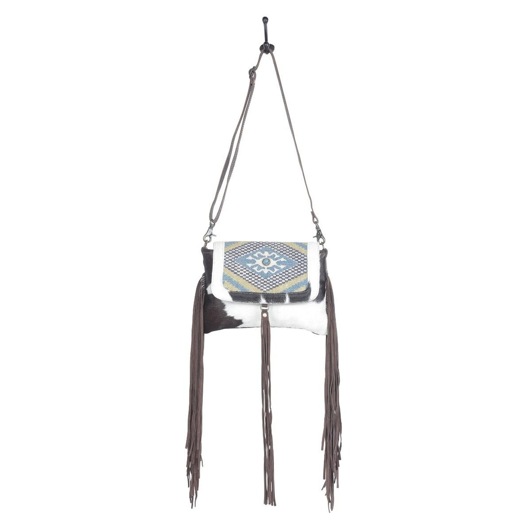 Buzzard Fringe Leather & Canvas Crossbody - BELLISIMA HANDBAGS USA