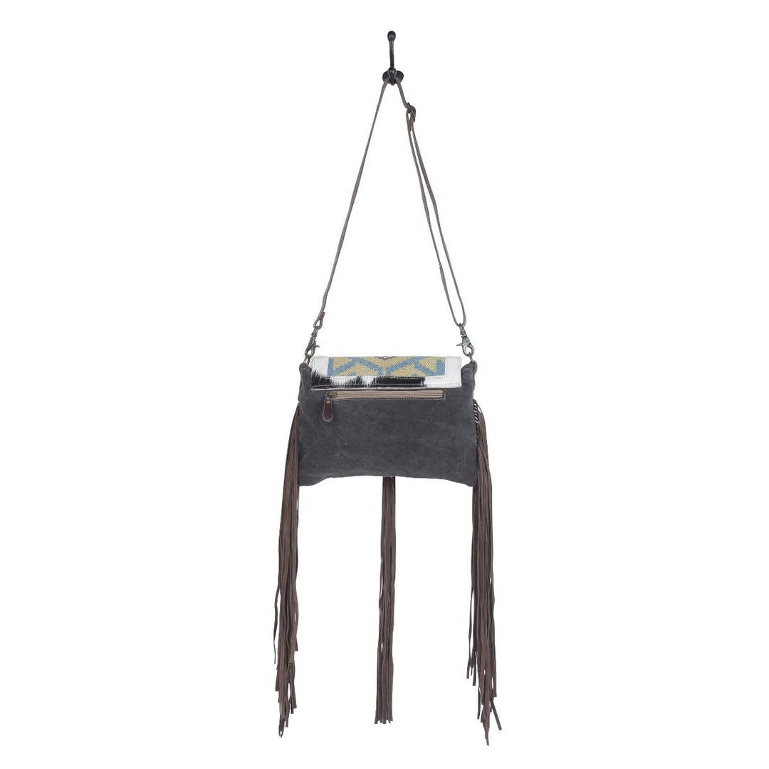 Buzzard Fringe Leather & Canvas Crossbody - BELLISIMA HANDBAGS USA