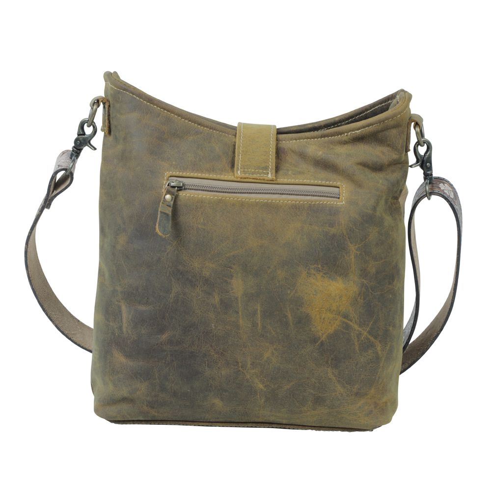 Hazel Hues Leather Shoulder Bag - BELLISIMA HANDBAGS USA