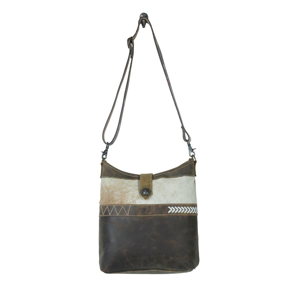 Hazel Hues Leather Shoulder Bag - BELLISIMA HANDBAGS USA