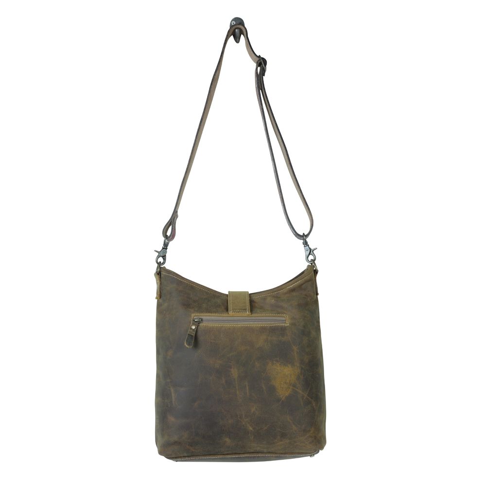 Hazel Hues Leather Shoulder Bag - BELLISIMA HANDBAGS USA